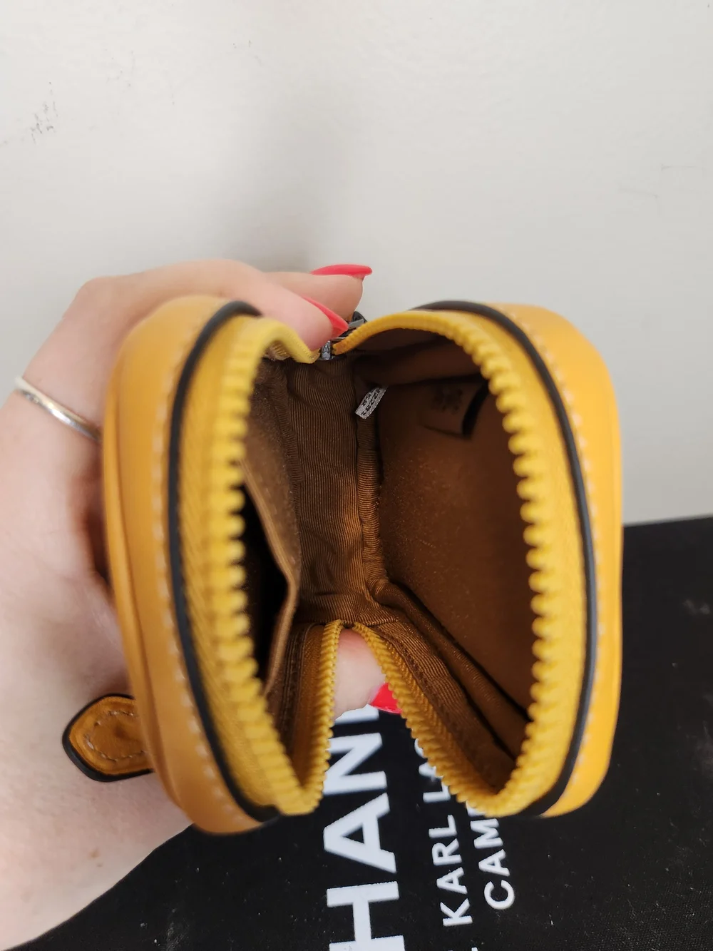 COACH Yellow Leather Zip Pocket Pouch